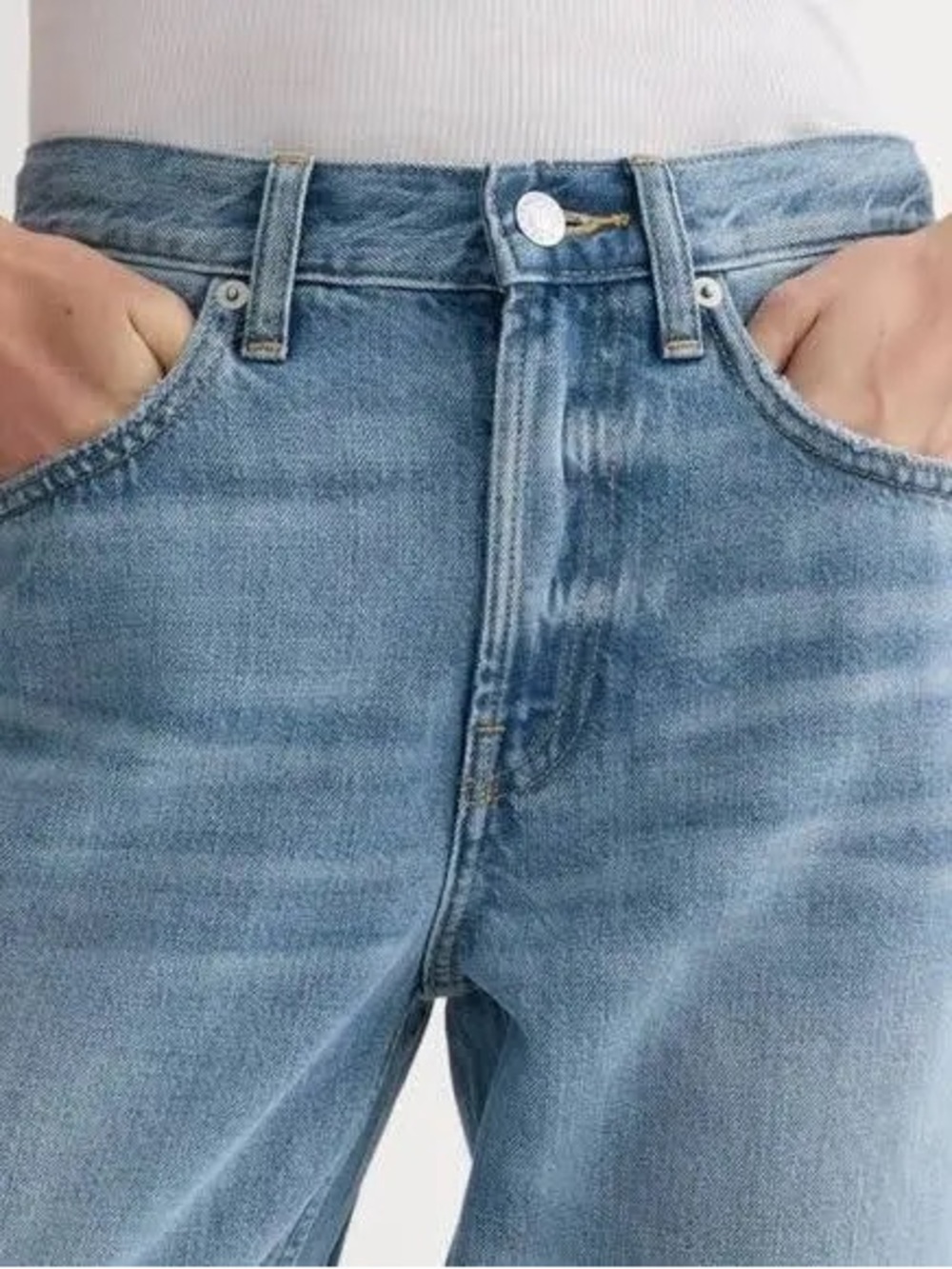 Everlane Relaxed Straight Leg Organic Cotton Jeans Weathered Blue size 30 - Picture 4 of 13